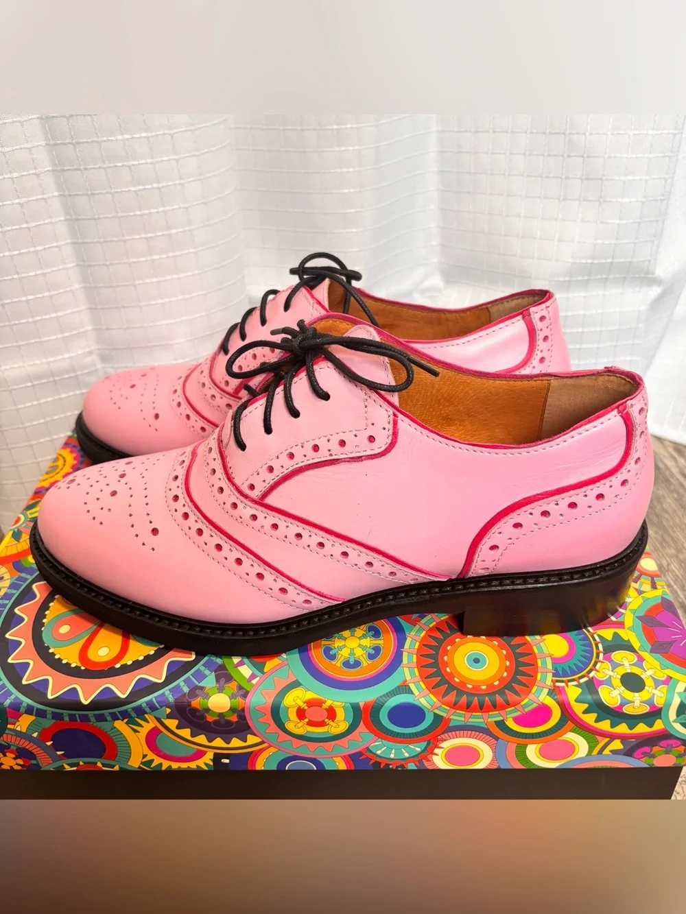 Embassy London Oxford Shoes Camden Lace Up Pink EU 38 Womens 7